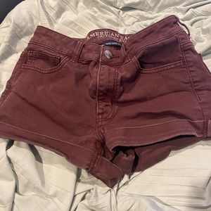 american eagle maroon shorts size 2